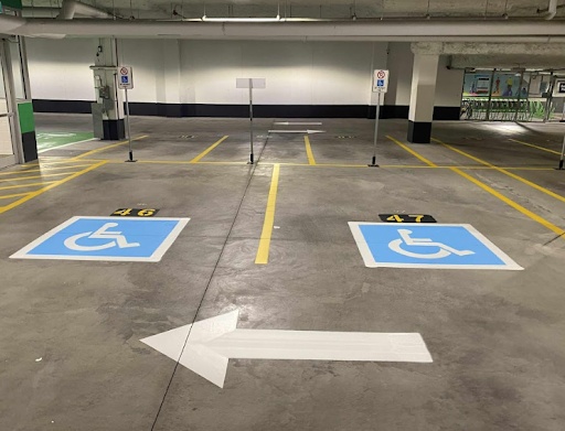 designated parking spaces
